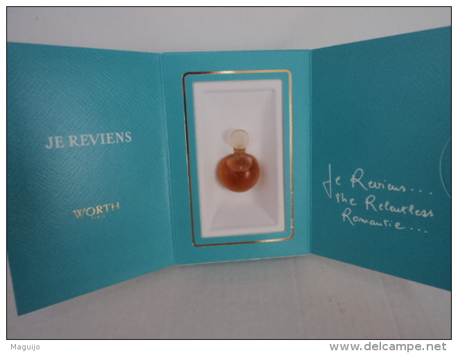 WORTH " JE REVIENS" MINI EDP  7 ML   GRANDE  BOITE    LIRE ET VOIR !! - Miniatures Femmes (avec Boite)