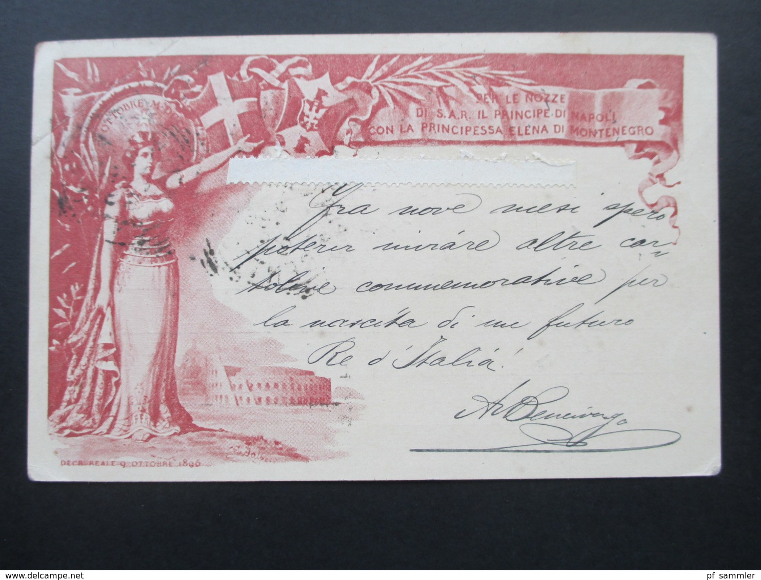 Italien Ganzsache P 31 Gedenkarte Vermählung Des Kronprinzen! Roma - Berlin Mit AK Stempel - Stamped Stationery