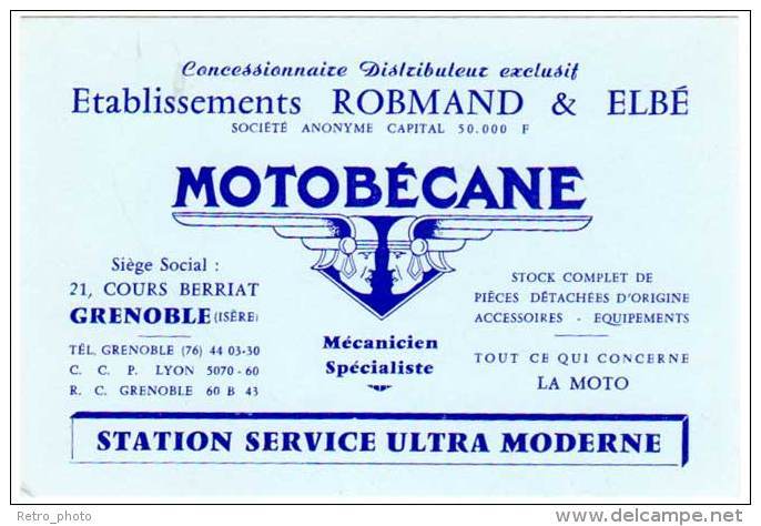 Etablissements Robmand & Elbé, Concessionnaire Motobécane, Siège Social Grenoble (Isère) - Publicités