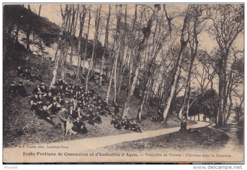 F1- 47) AGEN - ECOLE PRATIQUE DE COMMERCE ET D'INDUSTRIE - PROPRIÉTÉ DE VÉRONE - CLAIRIERE DANS LA GARENNE -  (2 SCANS) - Agen