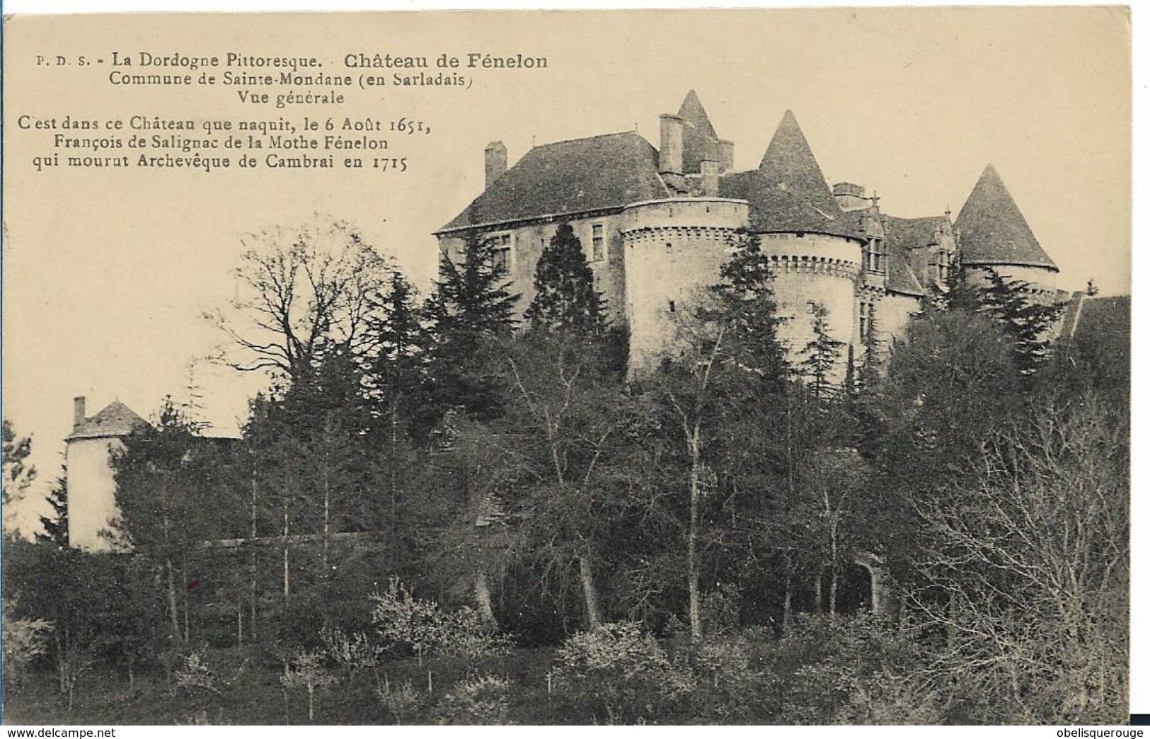 24 Les Châteaux Du Périgord -CHATEAU DE FENELON COMMUNE SAINTE MODANE  EN 1919 - Autres & Non Classés