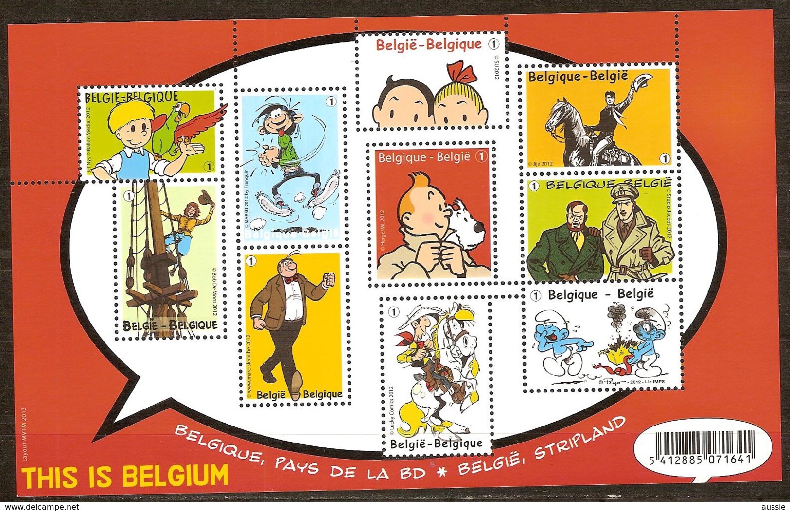 Belgie Belgique 2012 OCBn° Bloc 201  Cote 15,00 Euro Bande Dessinées Stripverhalen - 1961-2001