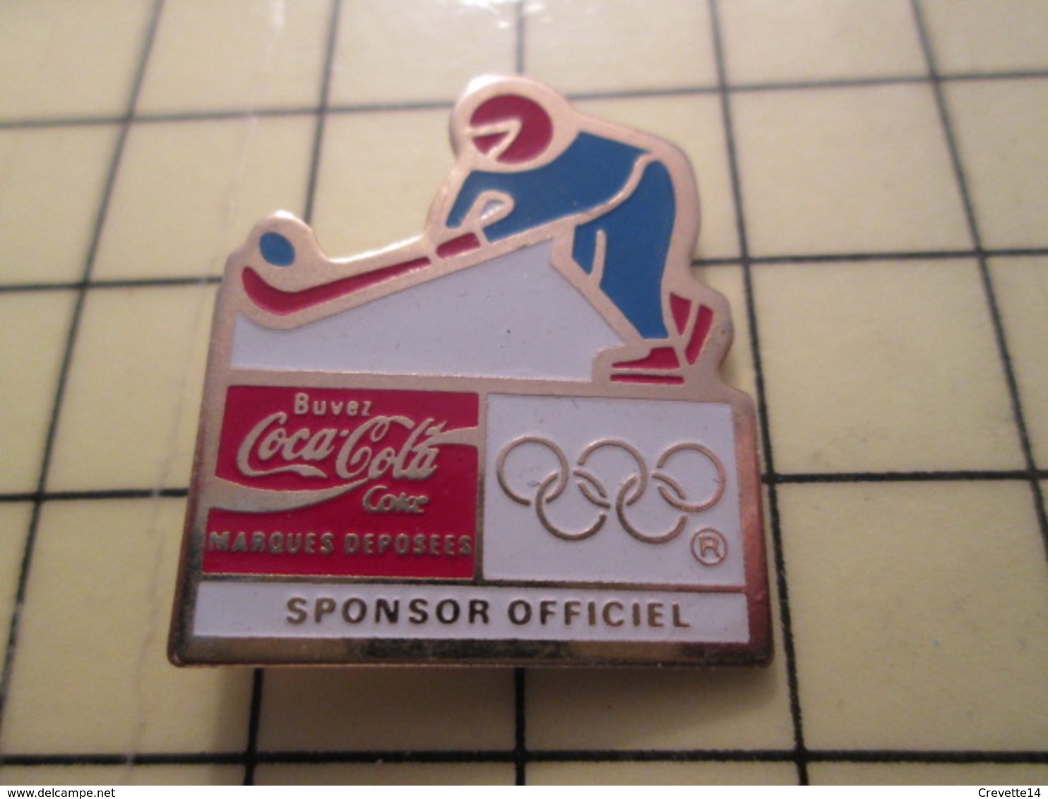 PIN411e Pin's Pins / Rare Et Beau : COCA-COLA / JEUX OLYMPIQUES HOCKEY SUR GLACE SPONSOR OFFICIEL - Coca-Cola