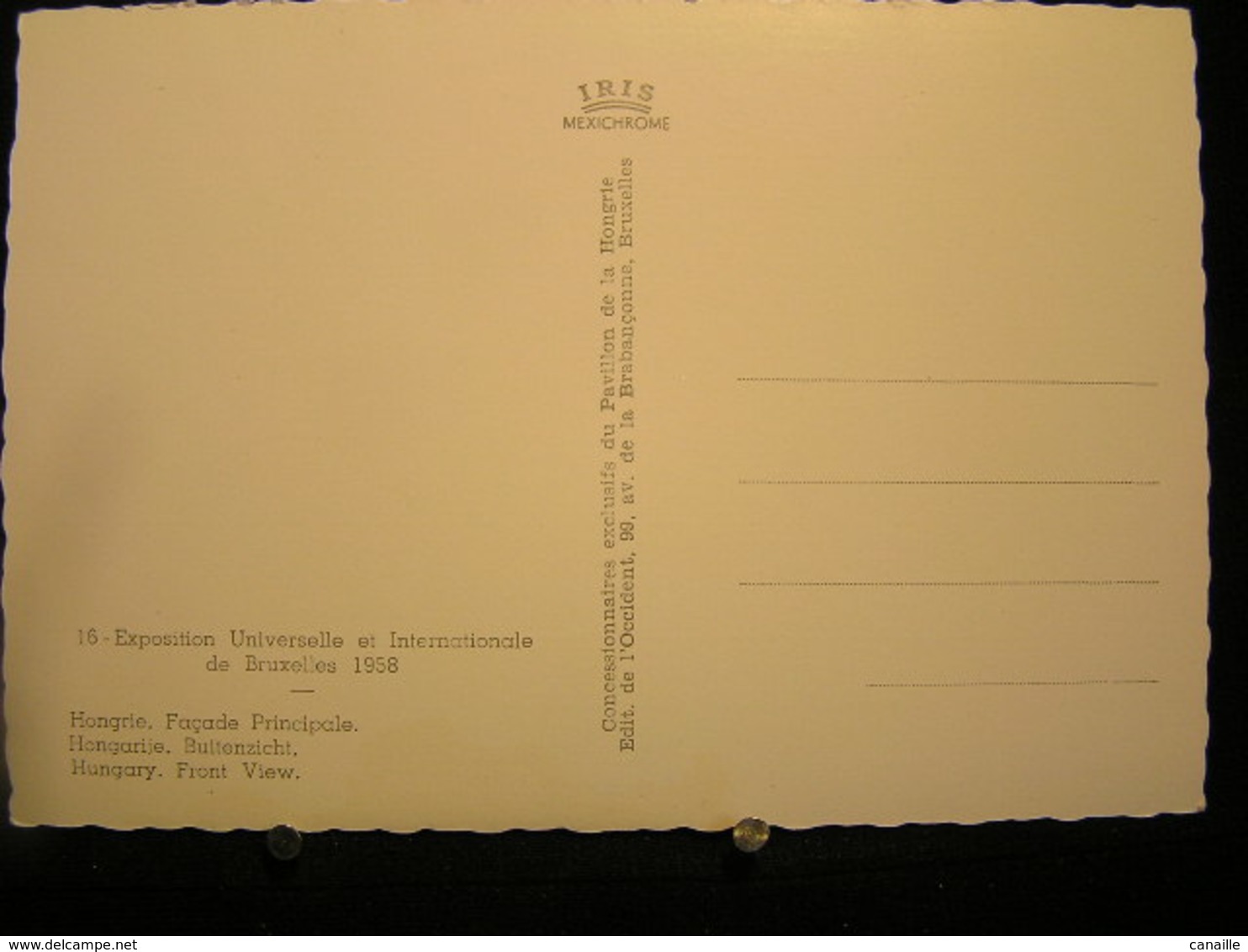 W-140 / Bruxelles,Exposition  Universelle De Bruxelles 1958, Hongrie. Façade Principale  .- - Universal Exhibitions