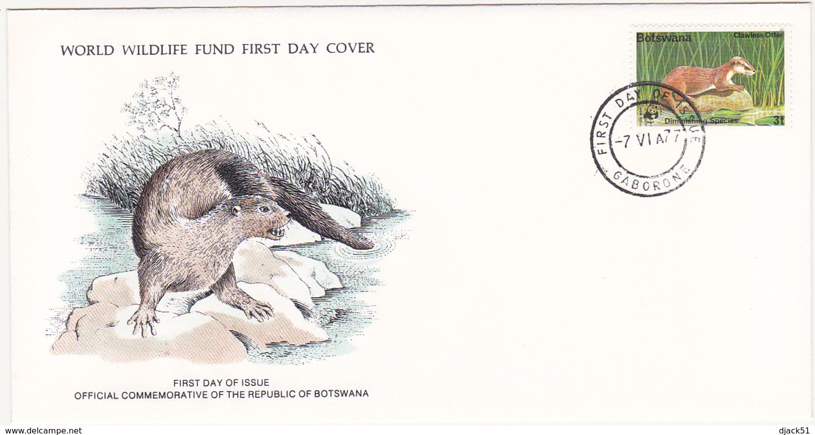 1977 / Lot De 3 Enveloppes 1er Jour Du Fonds Mondial Pour La Nature / FDC / BOSTWANA - Botswana (1966-...)