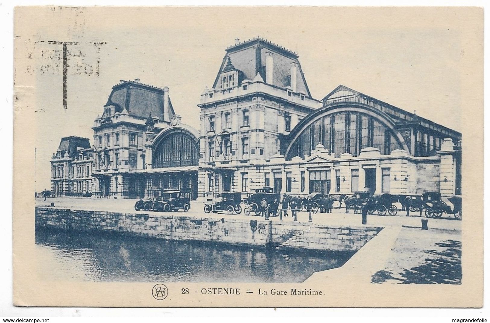 CPA PK  OSTENDE  LA GARE MARITIME  CARTE ANIMEE - Autres & Non Classés