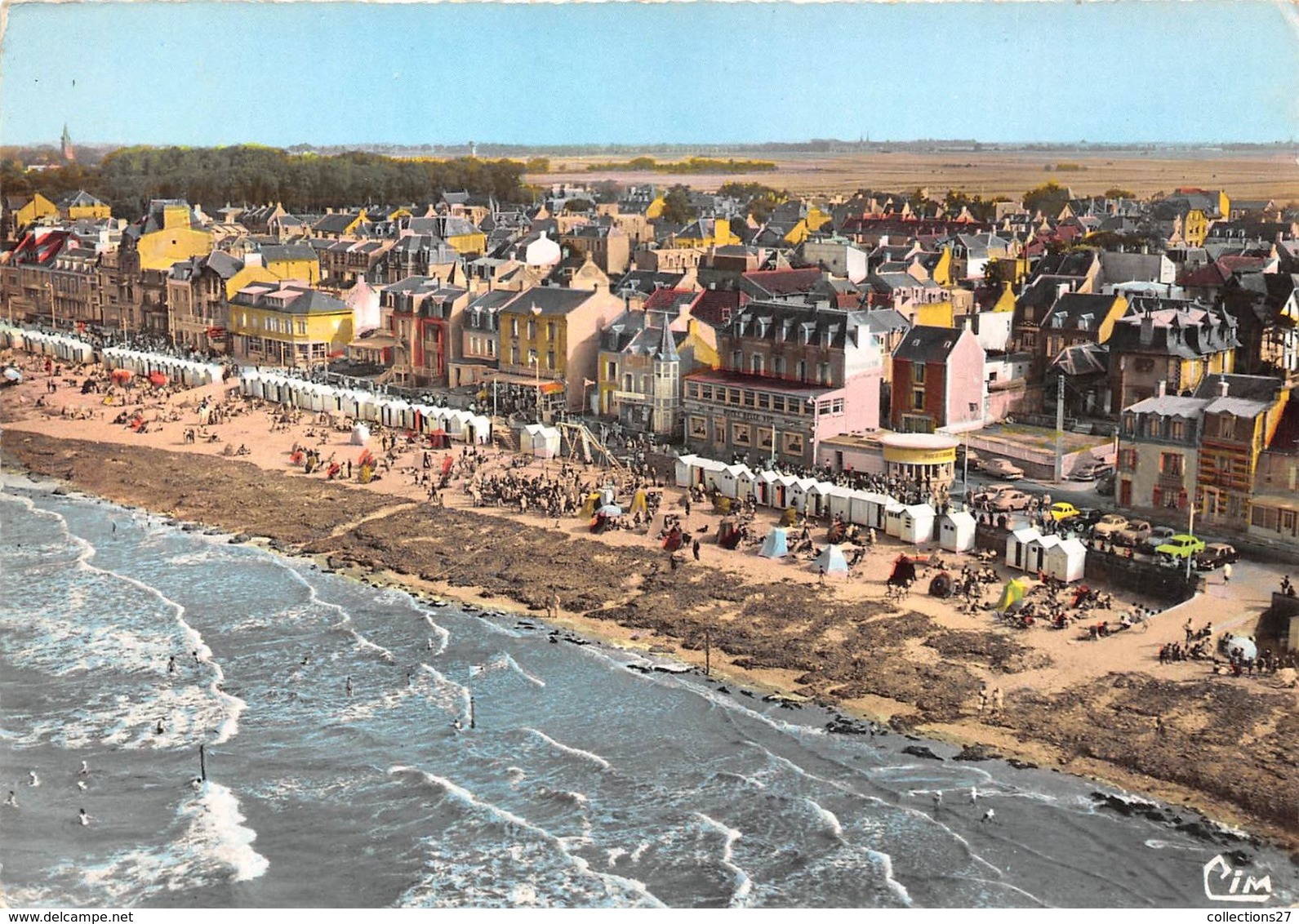 14-SAINT-AUBIN- VUE AERIENNE LA PLAGE ET LES VILLAS - Saint Aubin