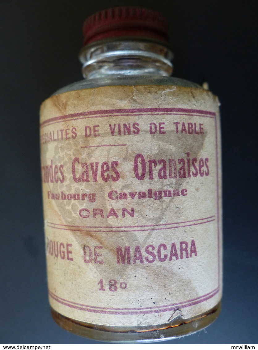 Ancienne Miniature ROUGE De MASCARA Grandes Caves Oranaises, Faubourg Cavaignac à ORAN (Algérie) - Mignonnettes