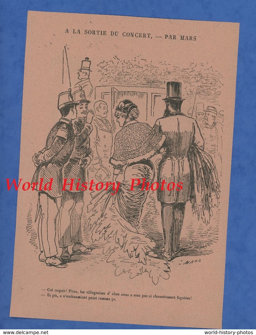 Document De 1886 - Illustration MARS Dessinateur Caricaturiste - PARIS Sortie De Concert - Publicité Magasin Bon Marché - Historical Documents