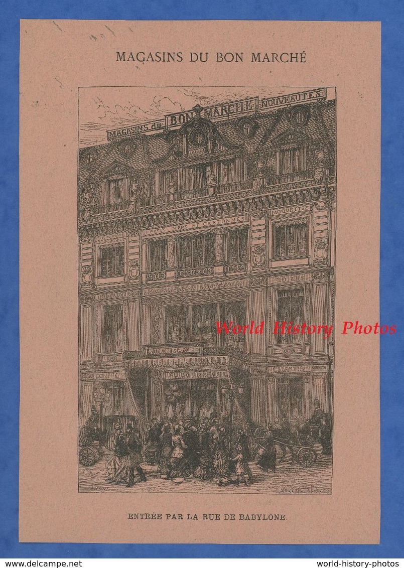 Document De 1886 - Illustration MARS Dessinateur Caricaturiste - PARIS Sortie De Concert - Publicité Magasin Bon Marché - Historical Documents