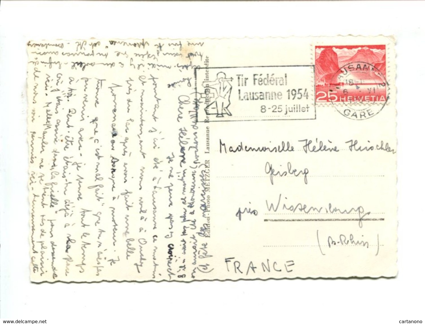 Cp - SUISSE - Tir Fédéral Lausanne 1954 8-25 Juillet - Waffenschiessen