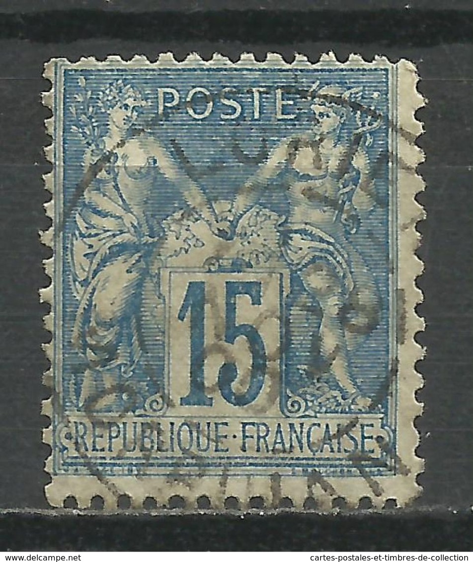 FRANCE , FRENCH , 15 Cts , Sages Type II , 1884 - 1890 , N° YT  101 , Papier Quadrillé - 1876-1898 Sage (Type II)