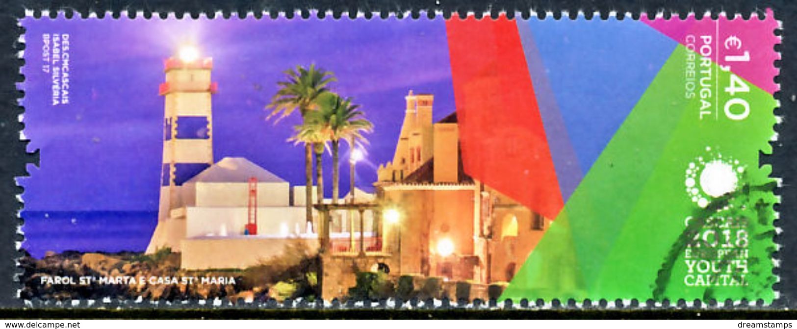 !										■■■■■ds■■ Portugal 2017 AF#4903ø Lighthouse Santa Marta European Youth Capital Cascais Nice Stamp VFU (k0070) - Usati
