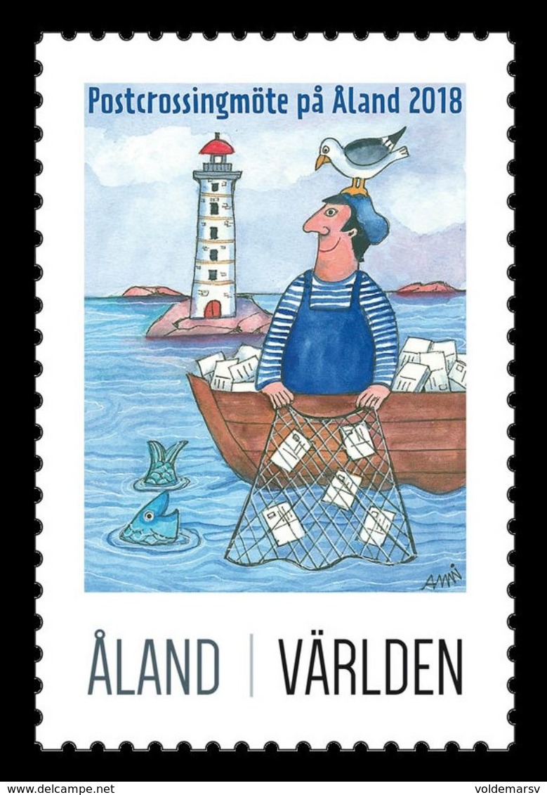 Aland 2018 Mih. 436I Postcrossing. Lighthouse. Fishes. Birds MNH ** - Aland