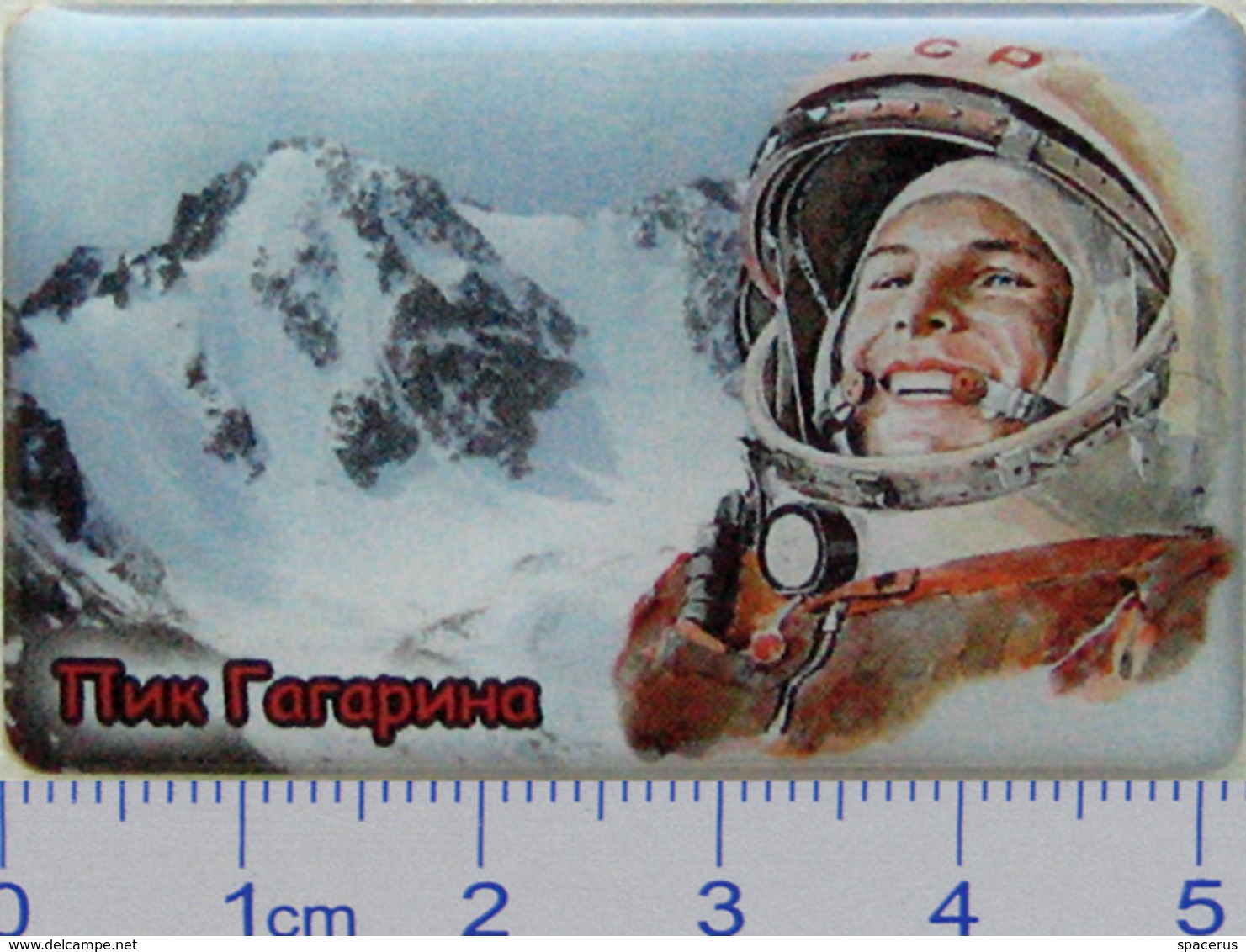 86-1u Space Russian Pin Gagarin Peak. Mountains - Space