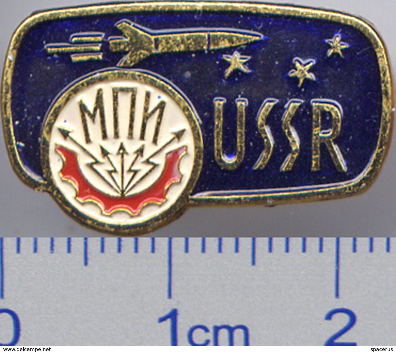 328 Space Soviet Russia Pin. USSR Foreign Trade Association "Mashpriborintorg". Rocket (N2) - Space