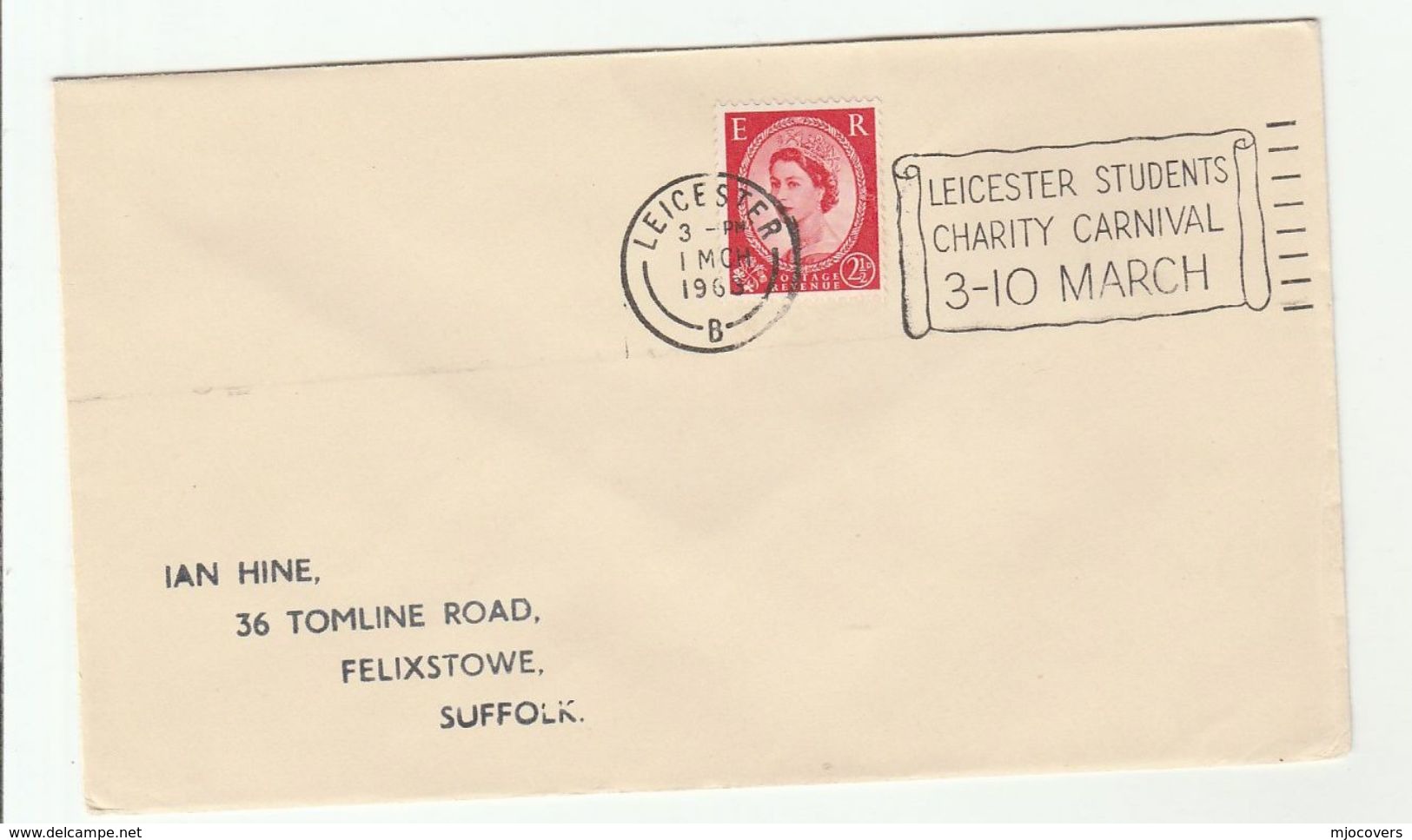 1962 GB COVER SLOGAN Pmk LEICESTER STUDENTS CARNIVAL , Stamps - Carnaval