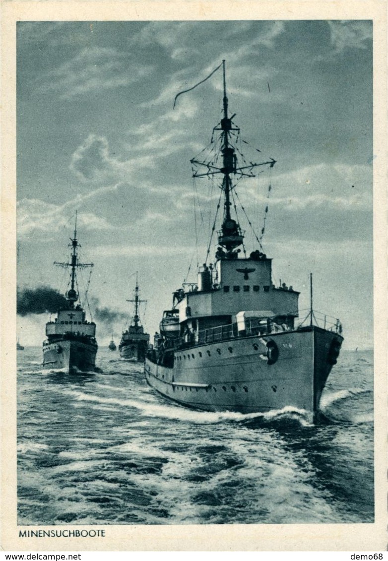 Allemagne Deutschland Minensuchboote Navire De Guerre Dragueur De Mines Transport Maritime - Guerre 1939-45