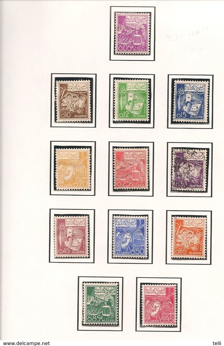 ALGÉRIE Scott 319-330 Yvert 389-399 (12) * Et O Cote 7,50 $ 1964 - Algeria (1962-...)