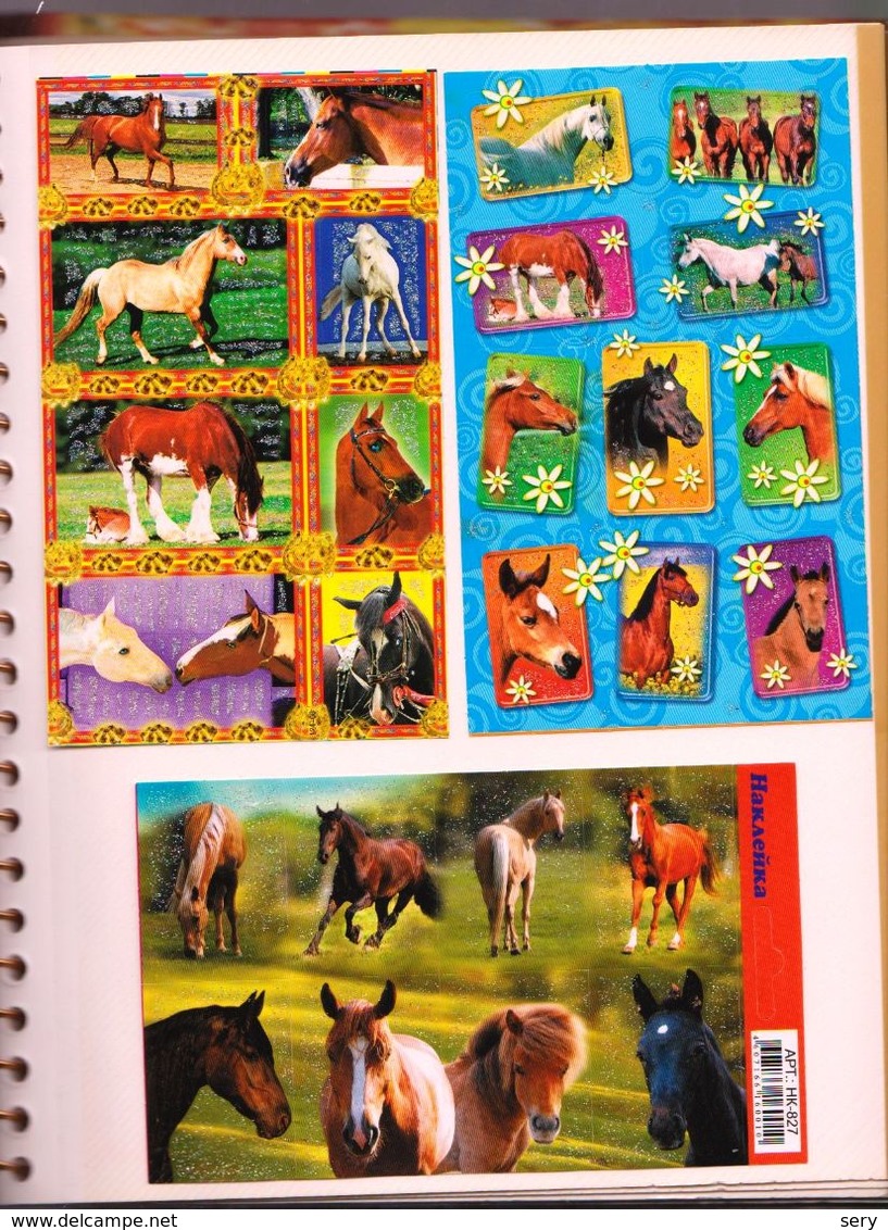 Album with more than 800 Horse Stickers for collecting  scrapbooking  card making crafts 800 autocollants Chevaux (Sv.)