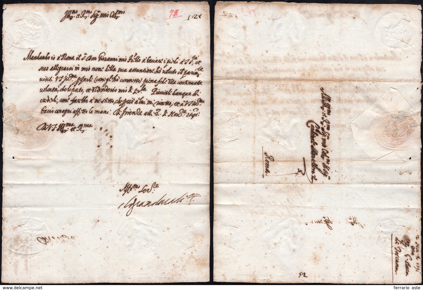 6 1591 - FERDINANDO I DE MEDICI  - Lettera Da Firenze 2/11/1591 A Roma, Con Firma Autografa Di Ferdina... - Otros & Sin Clasificación