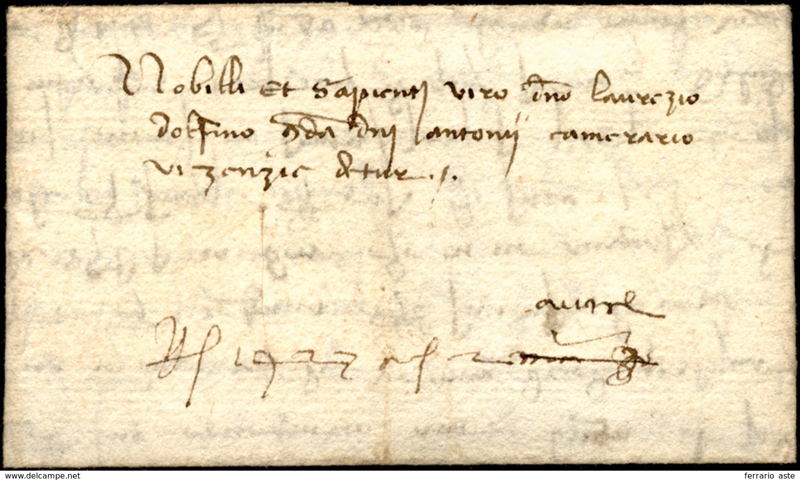 51 1427 - Bella Lettera, Completa Di Testo, Da Vicenza 1427, Rispedita. Rare Le Rispedizioni In Quest'e... - 1. ...-1850 Vorphilatelie