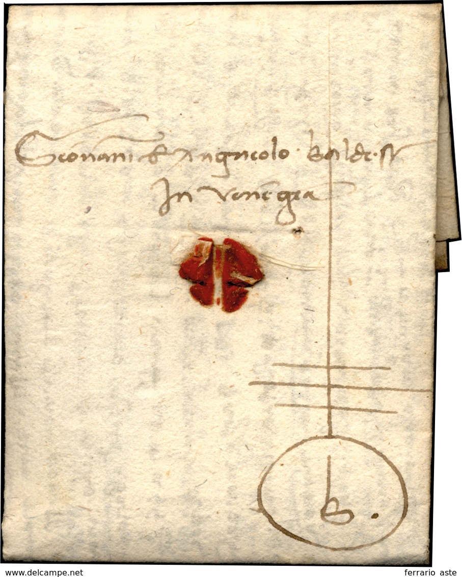 59 1459 - Lettera Completa Di Testo Da Firenze 4/12/1459 A Venezia, Con Gilda Mercantile Con Monogramma... - 1. ...-1850 Vorphilatelie