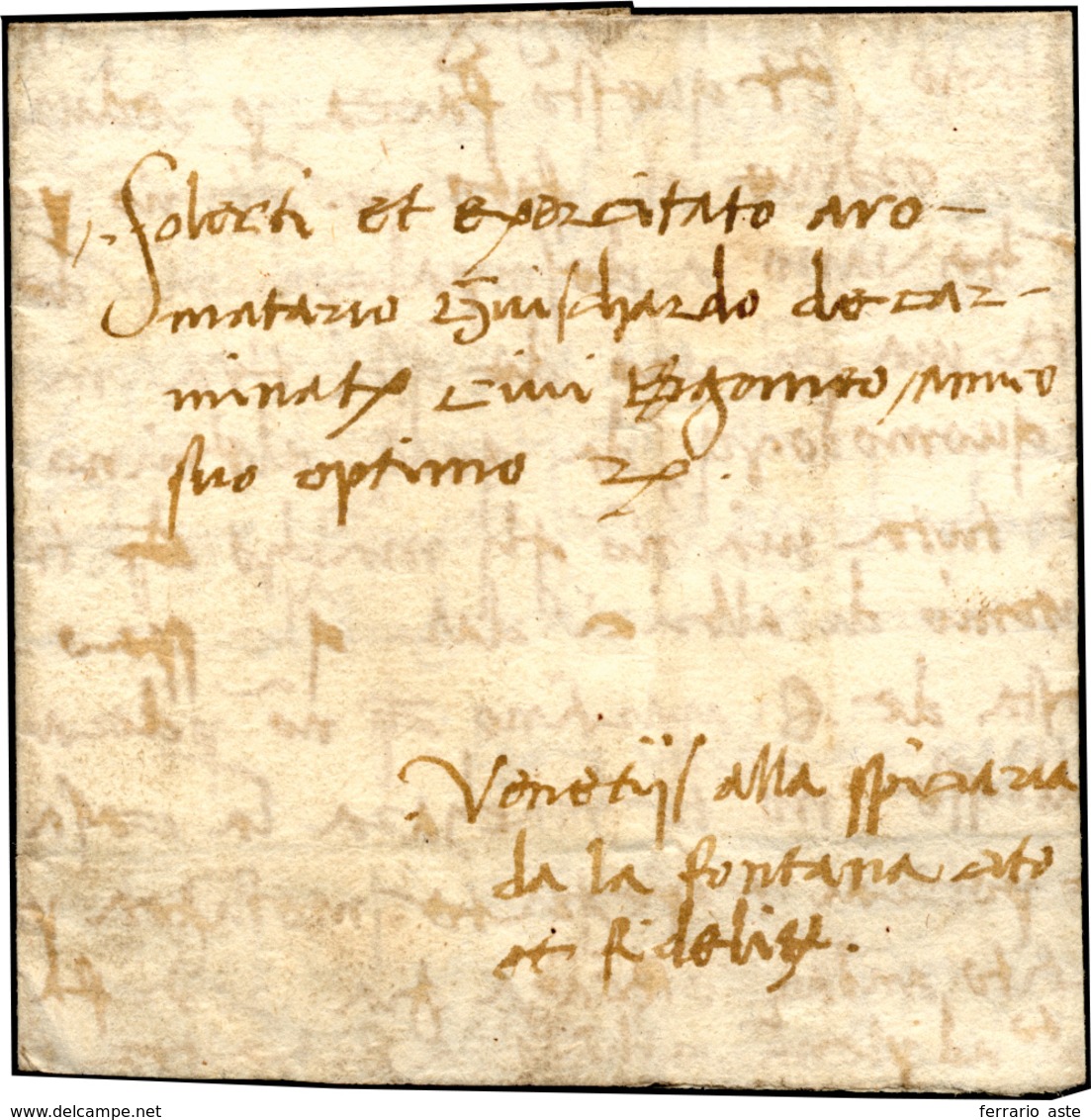 71 1494 - Lettera Completa Di Testo Da Lodi 2/11/1494, Indirizzata A Guiscardo Carminati, Speziale Di B... - 1. ...-1850 Vorphilatelie