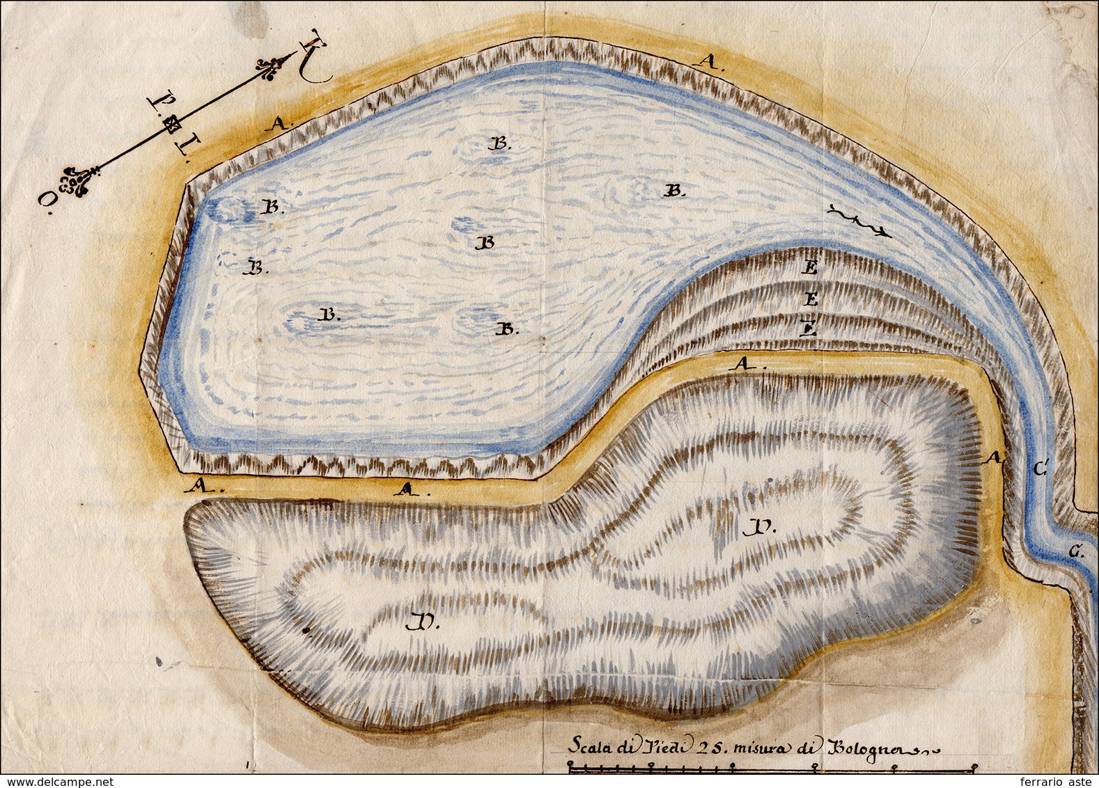 85 1757 - Splendido Progetto Per La Realizzazione Di Una Fontana Nel Comune Di Pinnazzo, Disegnato A Co... - 1. ...-1850 Vorphilatelie