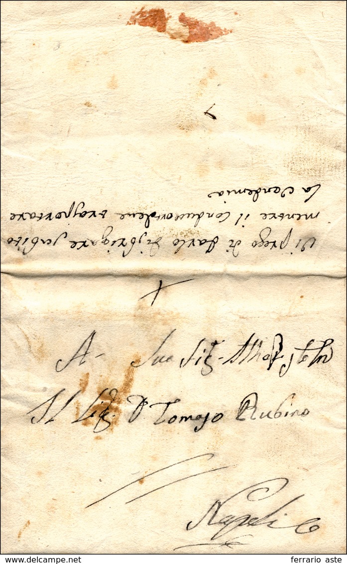 88 1812 - Lettera Completa Di Testo Da San Cipriano 3/10/1812 A Napoli, Manoscritto Al Verso "vi Prego ... - 1. ...-1850 Vorphilatelie