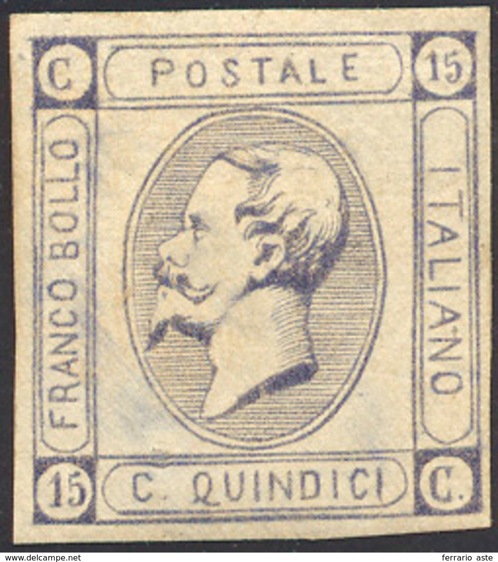 1229 1863 - 15 Cent. Grigio Ardesia, Falso Per Posta Di L'Aquila (F8), Pos. 4, Gomma Originale Integra, P... - Autres & Non Classés