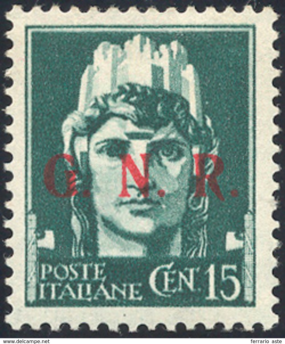 1893 1943 - 15 Cent. Imperiale, Soprastampa G.N.R. Del III Tipo, Tiratura Di Brescia (472/III), Nuovo, Go... - Autres & Non Classés