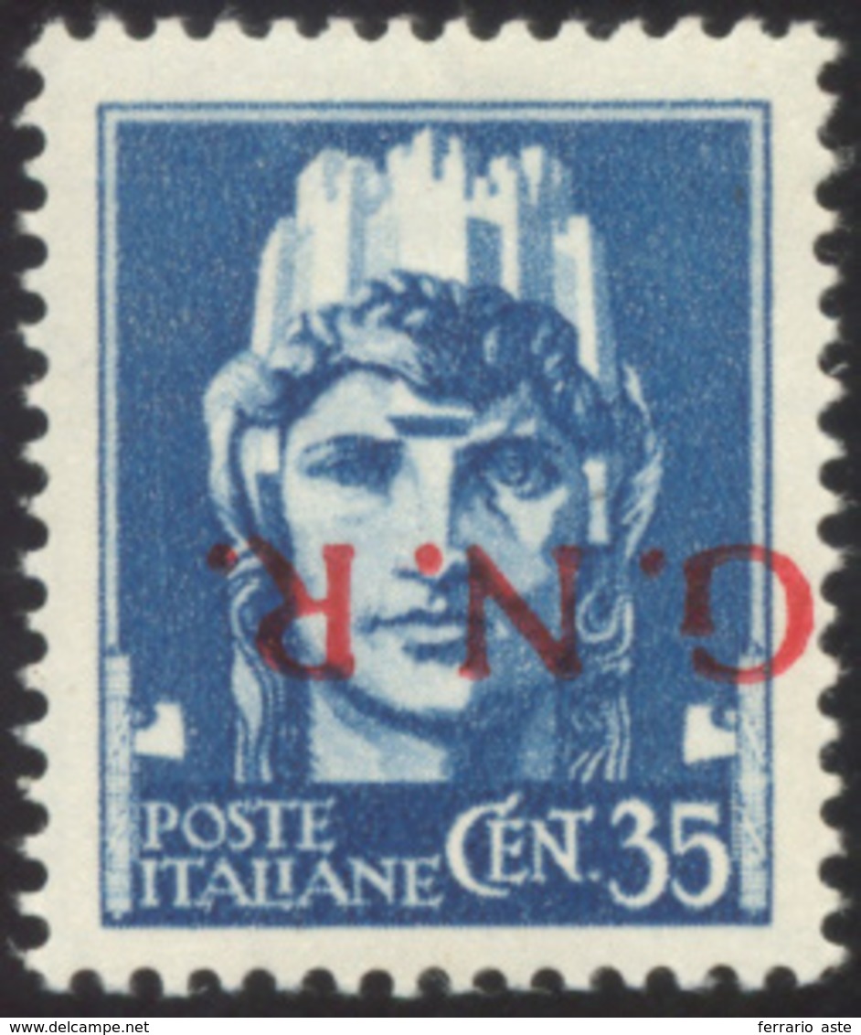 1895 1944 - 35 Cent. Soprastampa G.N.R. Di Verona Capovolta (476a), Gomma Originale Integra, Perfetto. Ra... - Autres & Non Classés