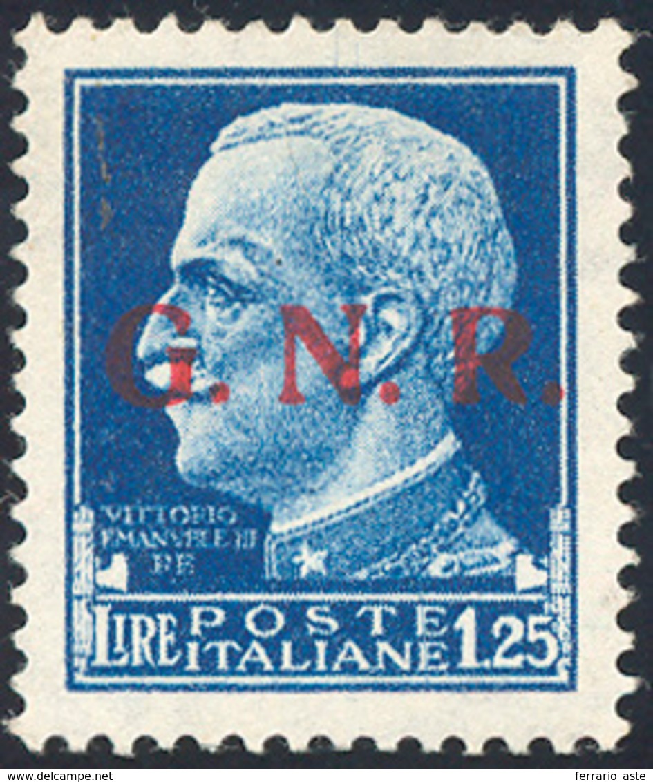 1897 1943 - 1,25 Lire Imperiale, Soprastampa G.N.R. Del II Tipo, Tiratura Di Brescia (480/II), Nuovo, Gom... - Autres & Non Classés