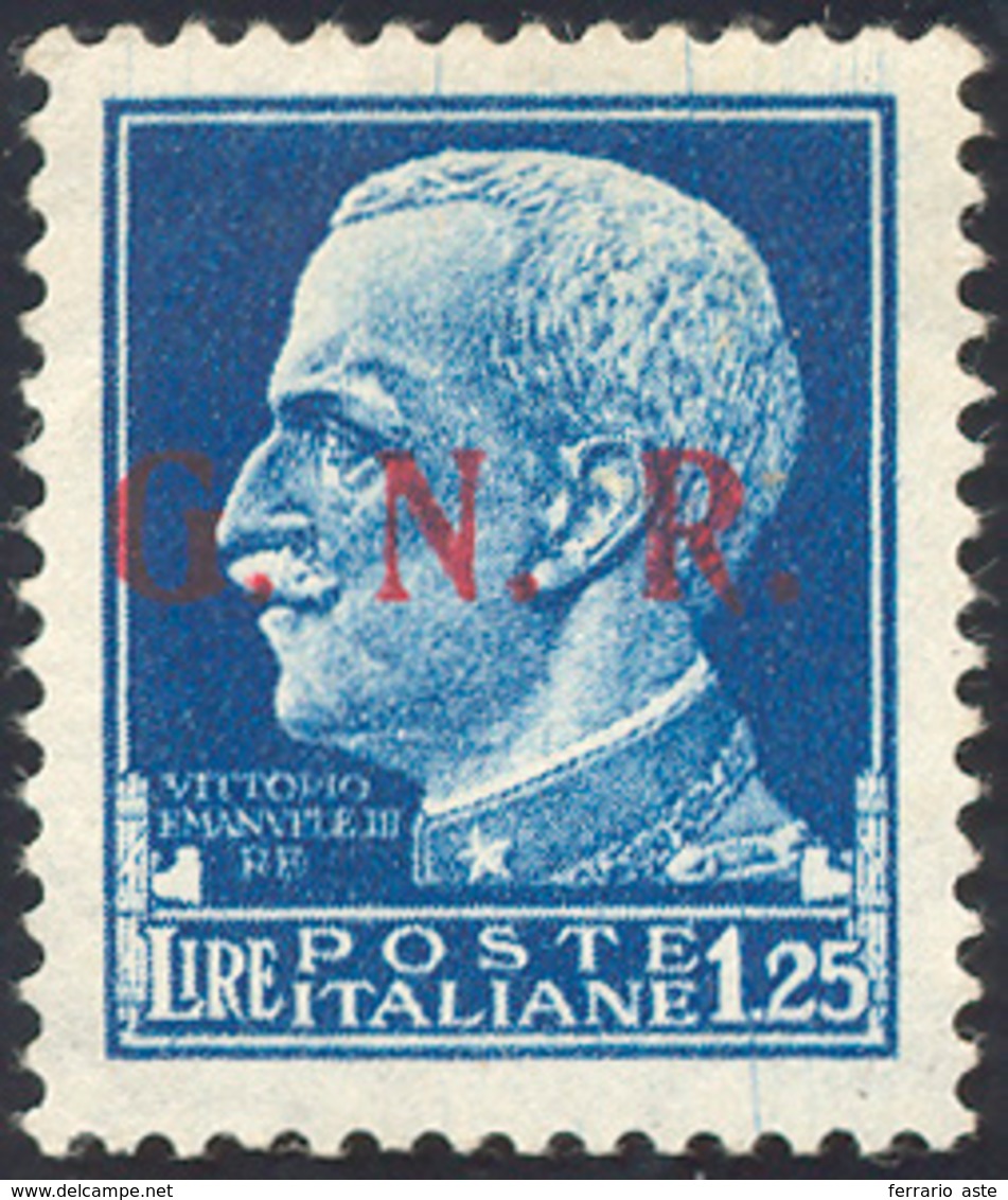 1898 1943 - 1,25 Lire Imperiale, Soprastampa G.N.R. Del III Tipo, Tiratura Di Brescia (480/III), Nuovo, G... - Sonstige & Ohne Zuordnung