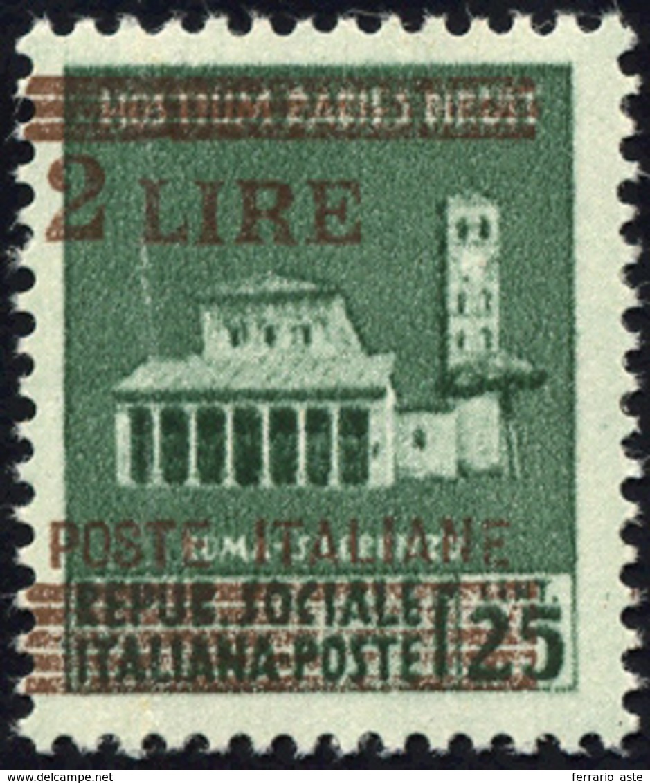 1981 1945 - 2 Lire Su 25 Cent., Soprastampa Rosso Bruno (525A), Gomma Originale Integra, Perfetto. Raro. ... - Sonstige & Ohne Zuordnung