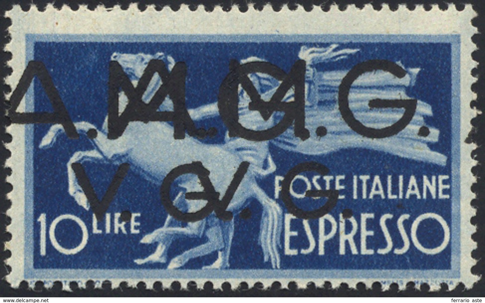 2093 ESPRESSI 1946 - 10  Lire Con Doppia Soprastampa, Una Fortemente Spostata A Sinistra (1ba), Gomma Ori... - Sonstige & Ohne Zuordnung