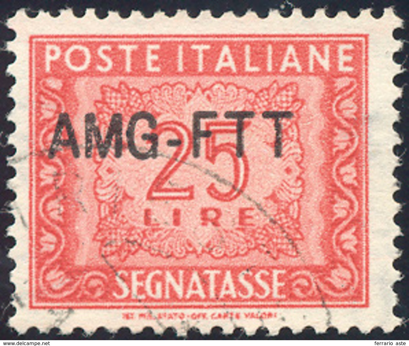 2112 SEGNATASSE 1954 - 25 Lire, Nuovo Tipo Di Soprastampa (25A), Usato, Perfetto. Non Comune!... - Autres & Non Classés