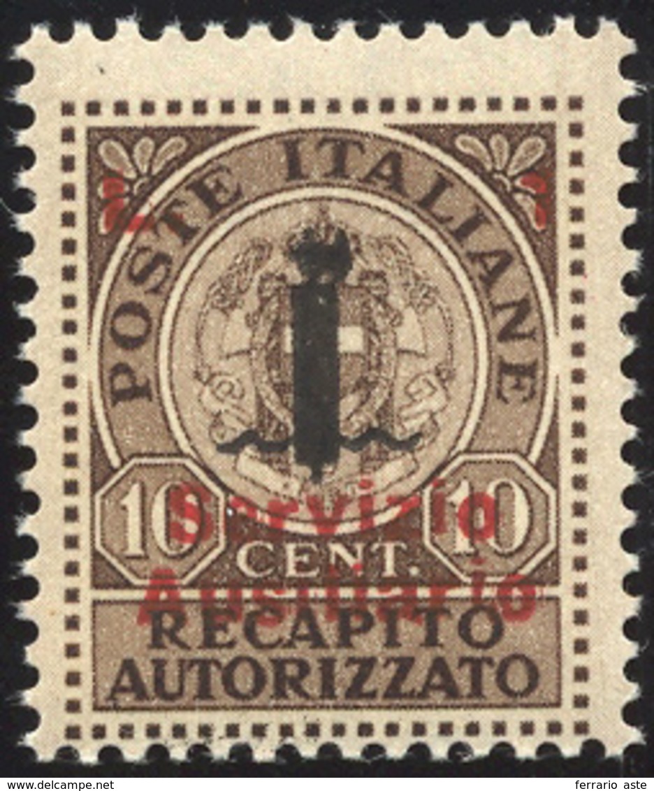 2121 GUIDIZZOLO 1945 - 1 Lira Su 10 Cent., Non Emesso, Soprastampa Fortemente Spostata In Alto (2Ab), Gom... - Non Classés