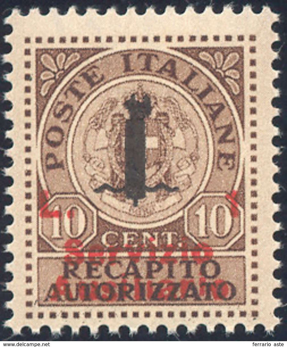 2123 GUIDIZZOLO 1945 - 1 Lira Su 10 Cent., Soprastampa Modificata, Non Emesso (2A), Gomma Originale Integ... - Non Classés