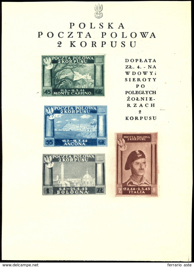 2168 FOGLIETTI 1946 - Vittorie Polacche, Carta Bianca, Senza Timbro Postale (1Aa), Senza Gomma Come Sempr... - 1946-47 Zeitraum Corpo Polacco