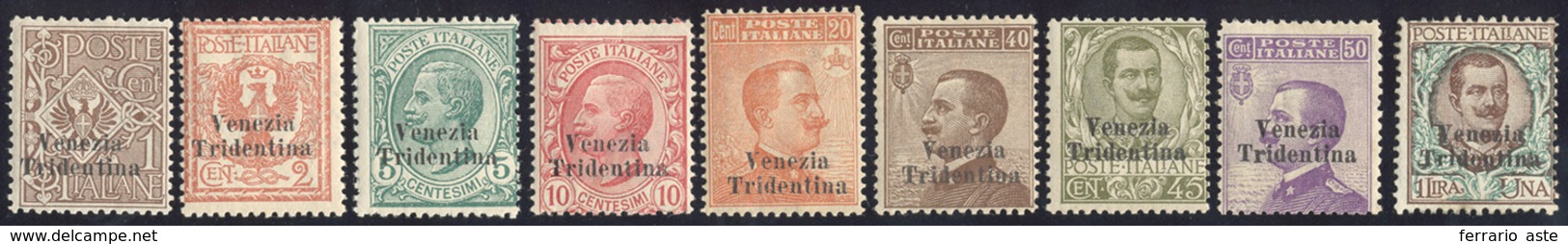2180 TRENTINO ALTO ADIGE 1918 - Venezia Tridentina (19/27), Gomma Originale, Perfetti.... - Autres & Non Classés