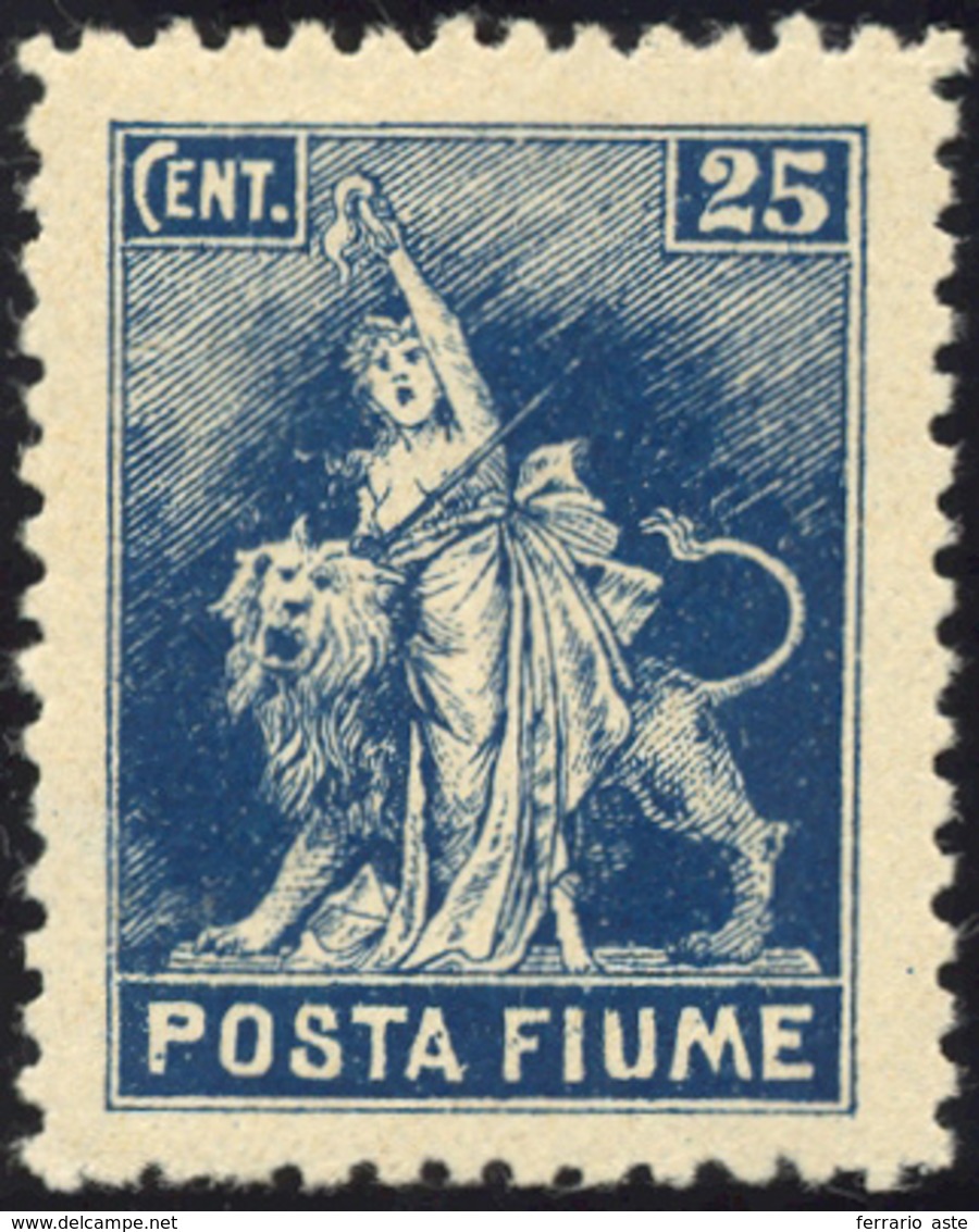 2212 FIUME 1919 - 25 Cent. Non Emesso (57), Ottima Centratura, Gomma Integra, Perfetto. Bello E Raro! Cer... - Autres & Non Classés