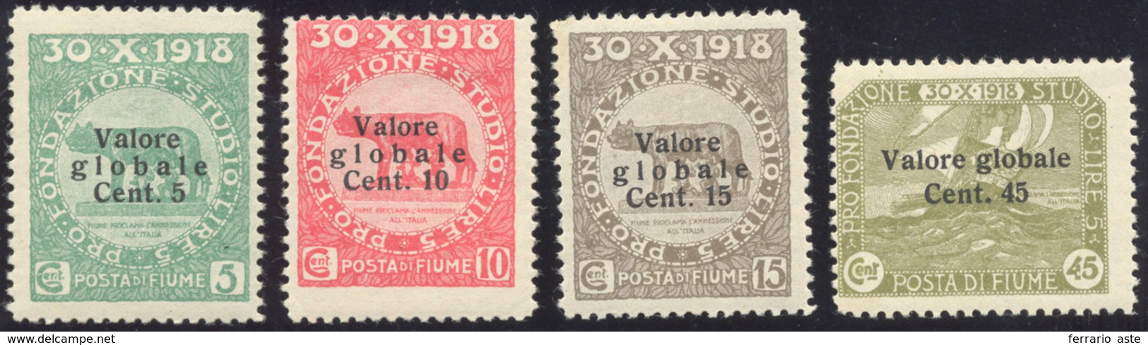 2229 FIUME 1920 - Soprastampa "Valore Globale" Modificata (99/I-101/I,112), Gomma Originale, Integra Per ... - Sonstige & Ohne Zuordnung