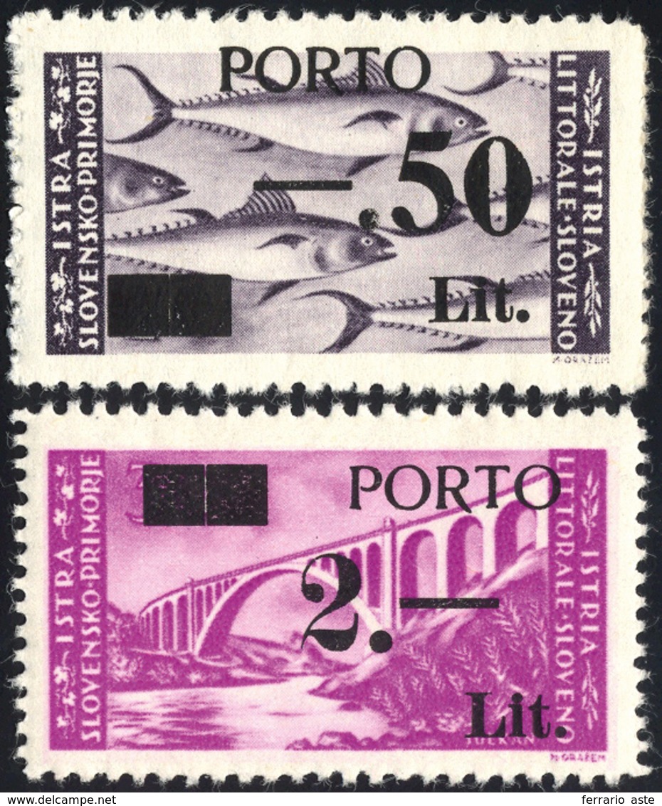 2295 ISTRIA SEGNATASSE 1946 - 50 Cent. Su 20 Lire E 2 Lire Su 30 Lire, Soprastampa In Carattere Diverso, ... - Sonstige & Ohne Zuordnung