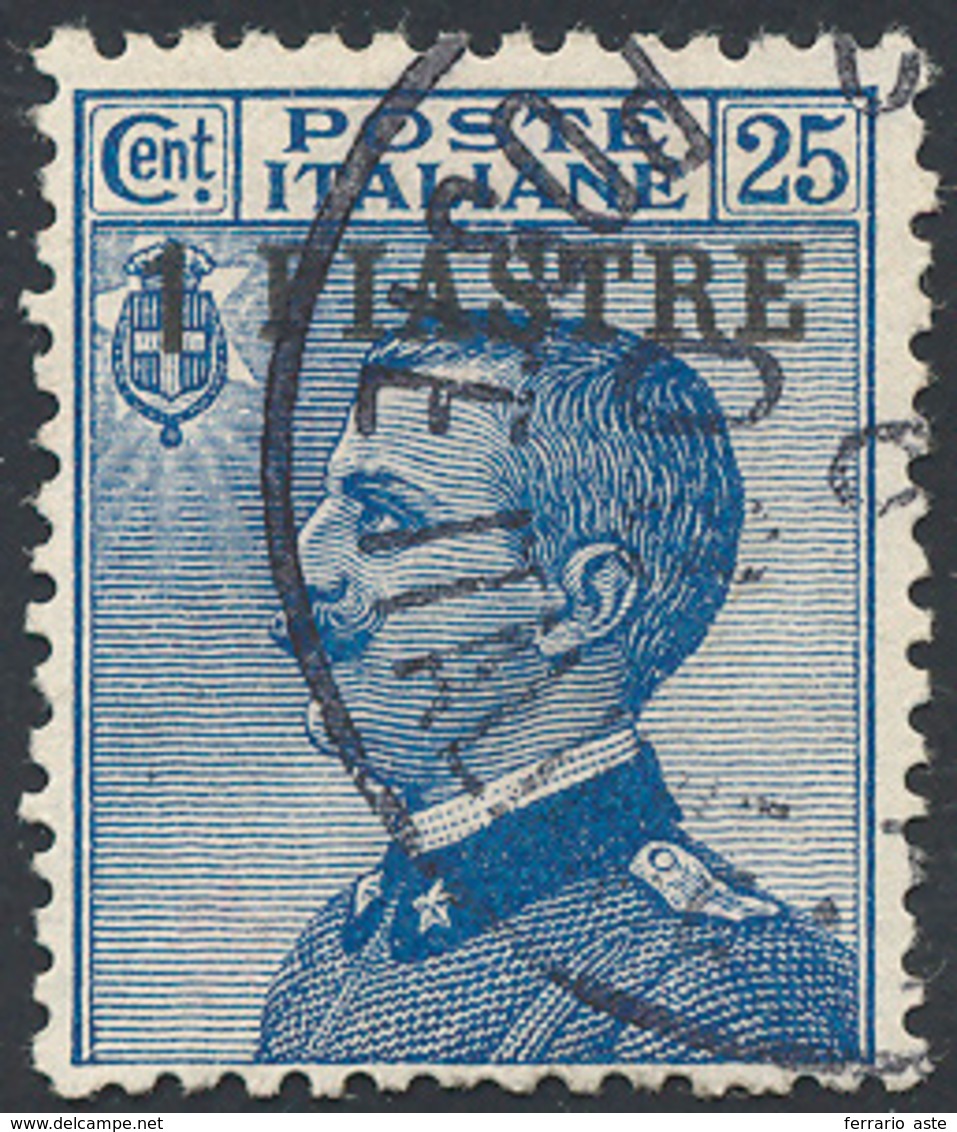 2351 COSTANTINOPOLI 1908 - 1 Pi. Su 25 Cent. Errore Soprastampa "piastre" (4d), Usato, Perfetto. Raro! Ce... - Autres & Non Classés