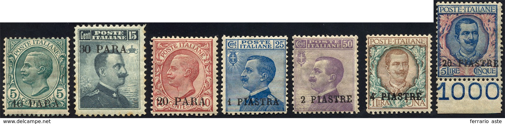 2355 COSTANTINOPOLI 1908 - Seconda Emissione Locale, Serie Completa (8/14), Gomma Originale, Leggera Trac... - Autres & Non Classés