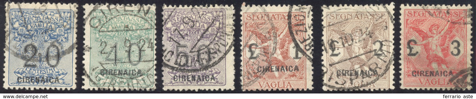 2418 SEGNATASSE VAGLIA 1924 - Serie Completa (1/6), Usati, Perfetti. Cert. Diena.... - Cirenaica