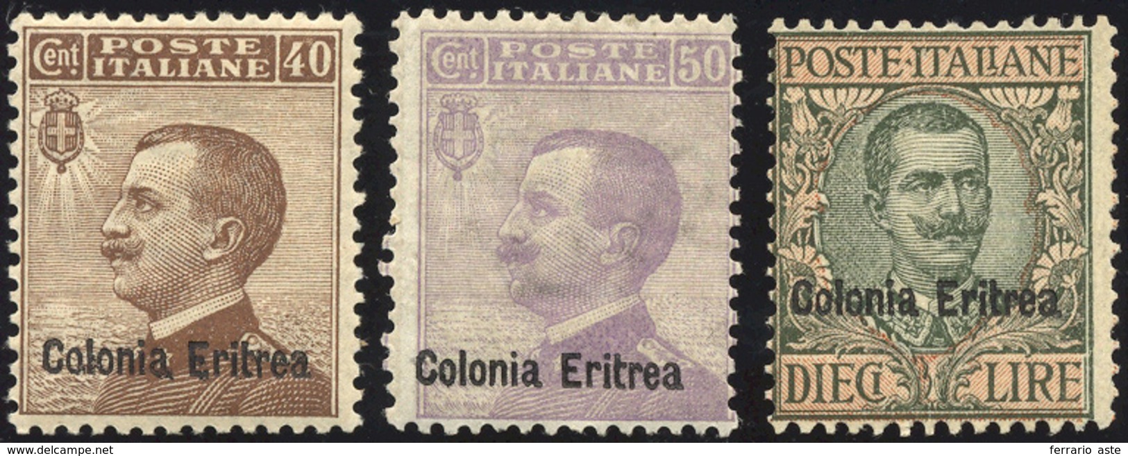 2444 1916 - Soprastampati (38/40), Gomma Originale Integra, Perfetti. E.Diena Per Il 10 Lire.... - Erythrée