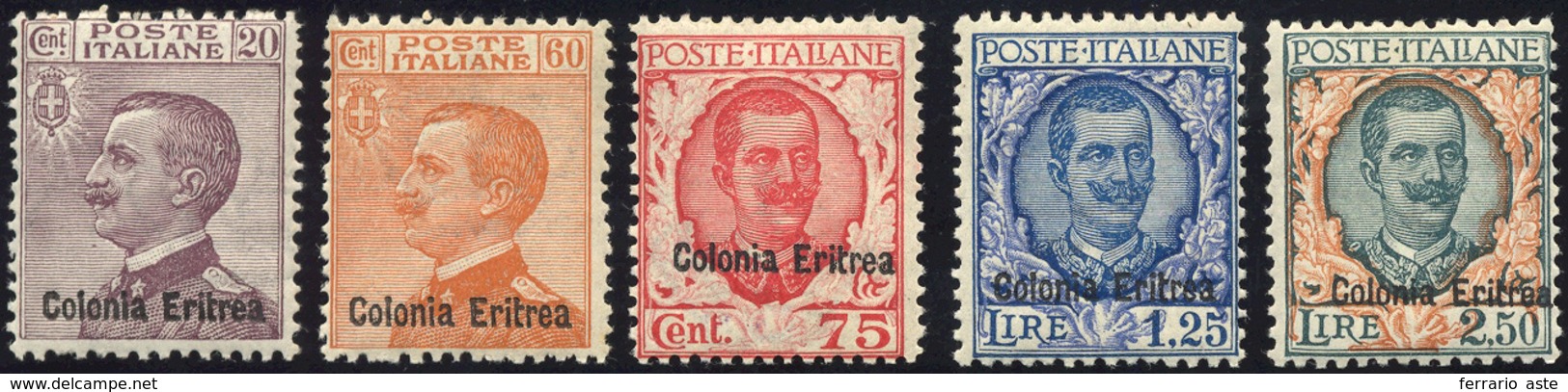 2451 1928/29 - Soprastampati (123/127), Gomma Integra, Perfetti. A.Diena Per Il 60 Cent.... - Erythrée